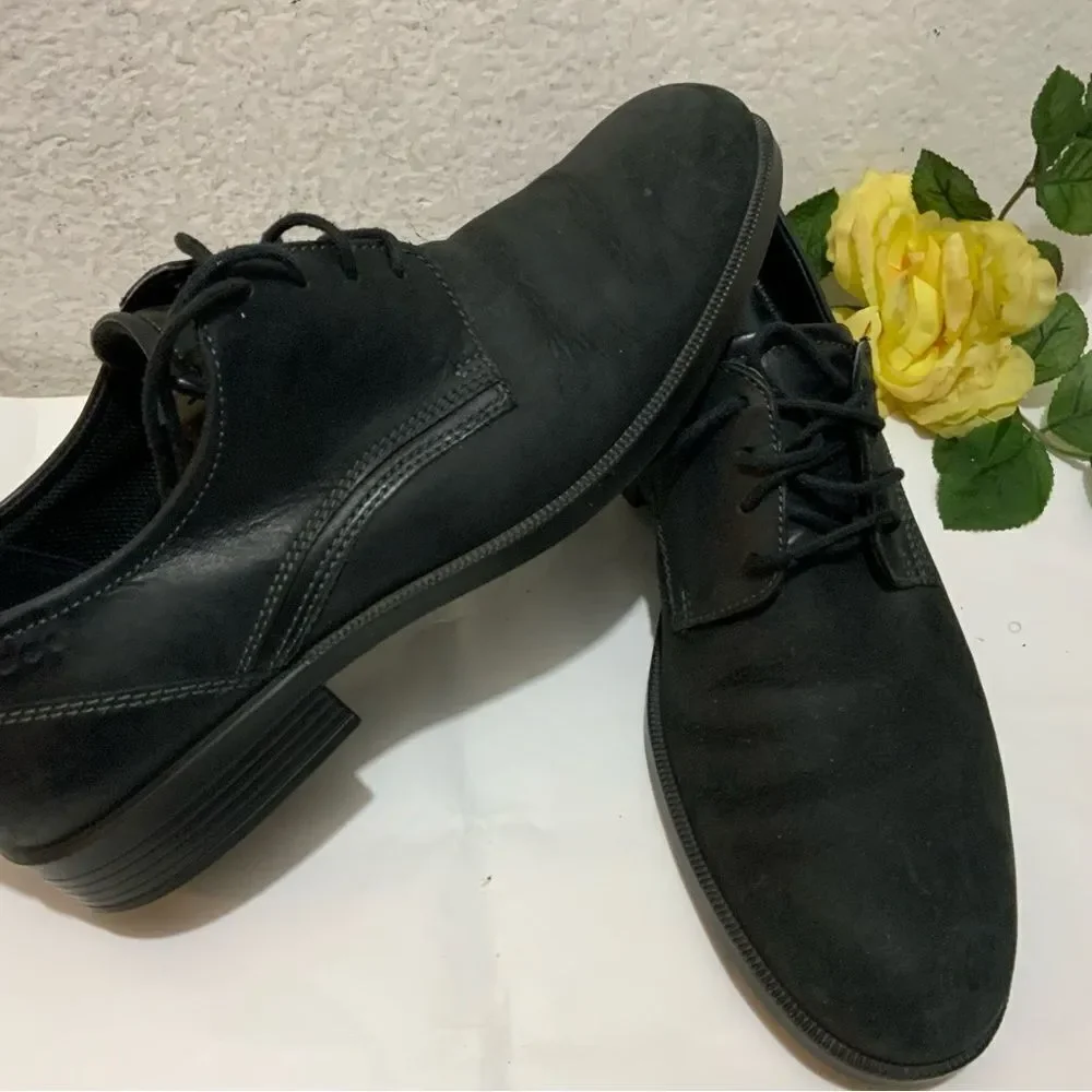 ECCO Mens Dress Shoes Black Leather Lace Up Dress Shoes EU 45 USA 11